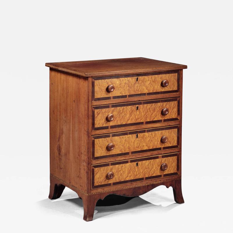 A VERY RARE DIMINUTIVE FEDERAL CHEST OF DRAWERS