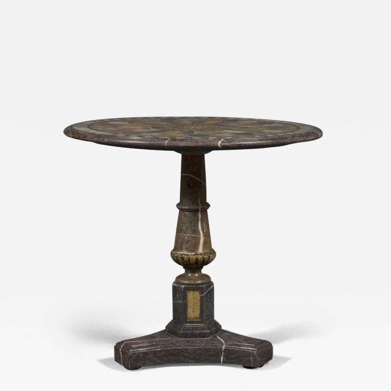 A VERY RARE HARDSTONE AND MARBLE INLAID SPECIMEN PRESENTATION CENTER TABLE