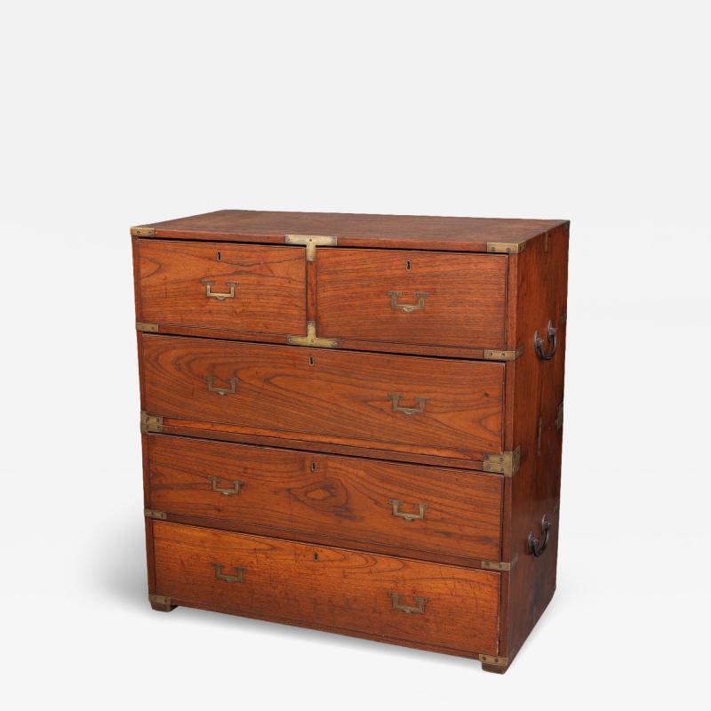 A Very Fine Two Part Campaign Chest of Drawers