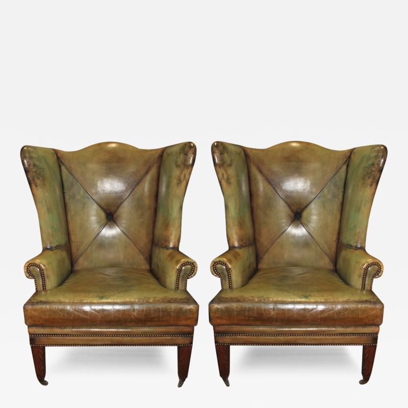 A Vintage Pair of Oversized Wing Chairs