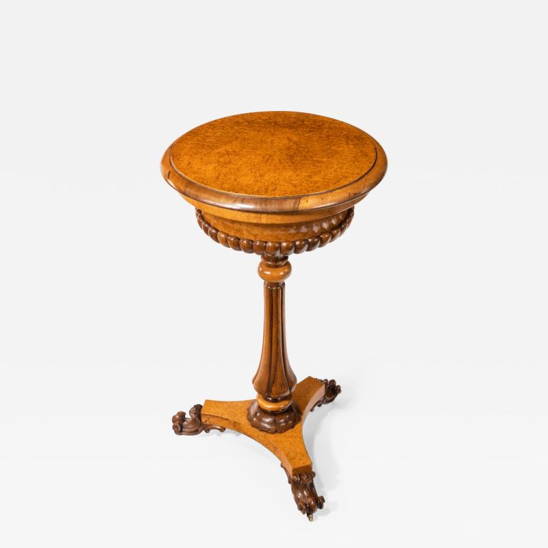 A William IV amboyna and rosewood table jardiniere