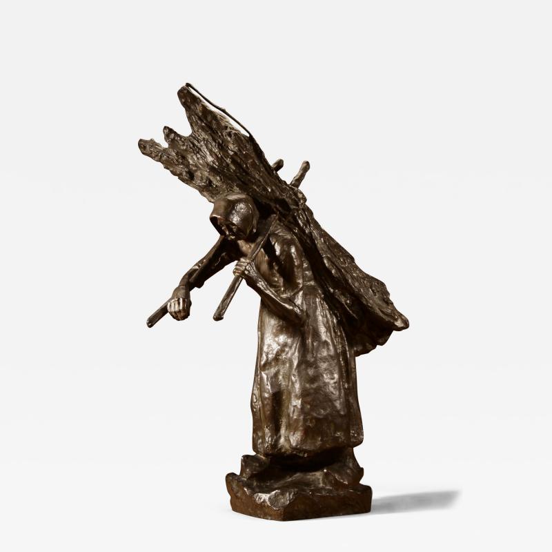 A beautiful bronze sculpture Of a wood gatheran