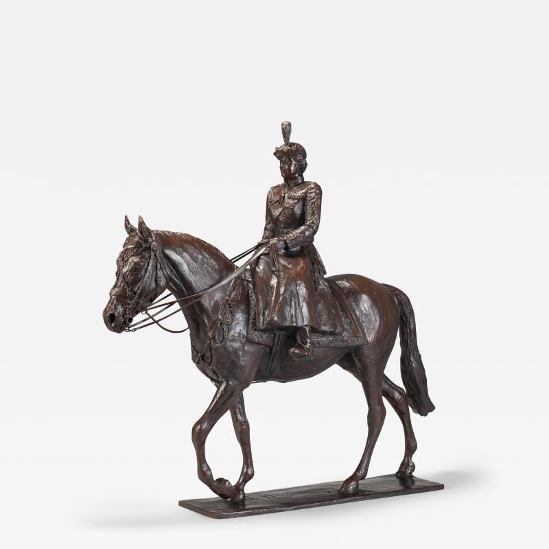 A bronze of Queen Elizabeth II Trooping the Colour 2022