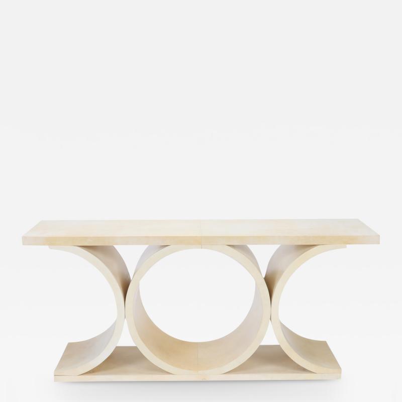 A contemporary parchment consoles int he manner of K SPringer 
