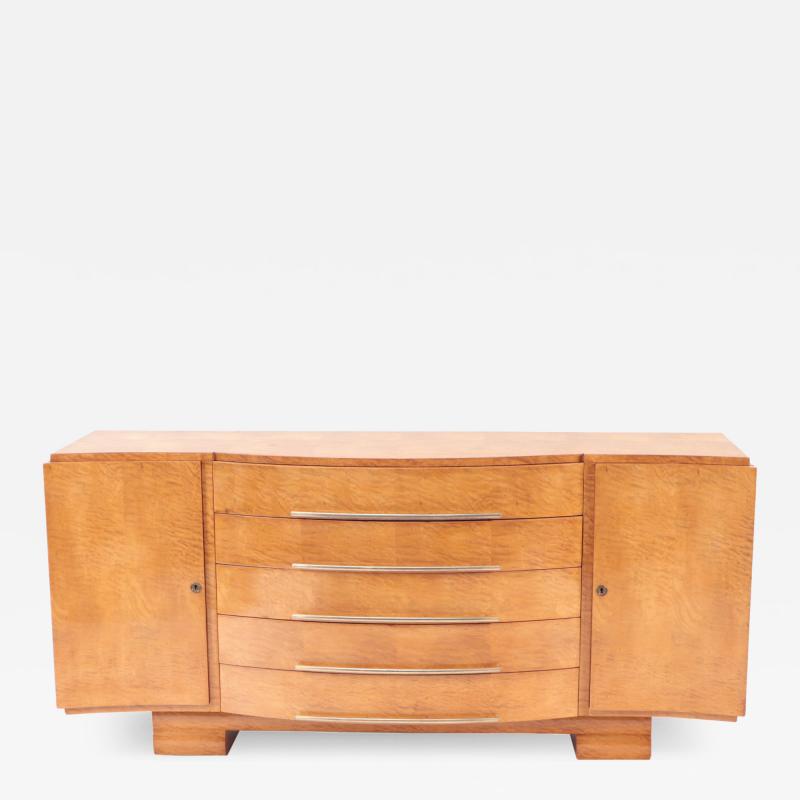 A figured elm French Art Deco sideboard circa 1940