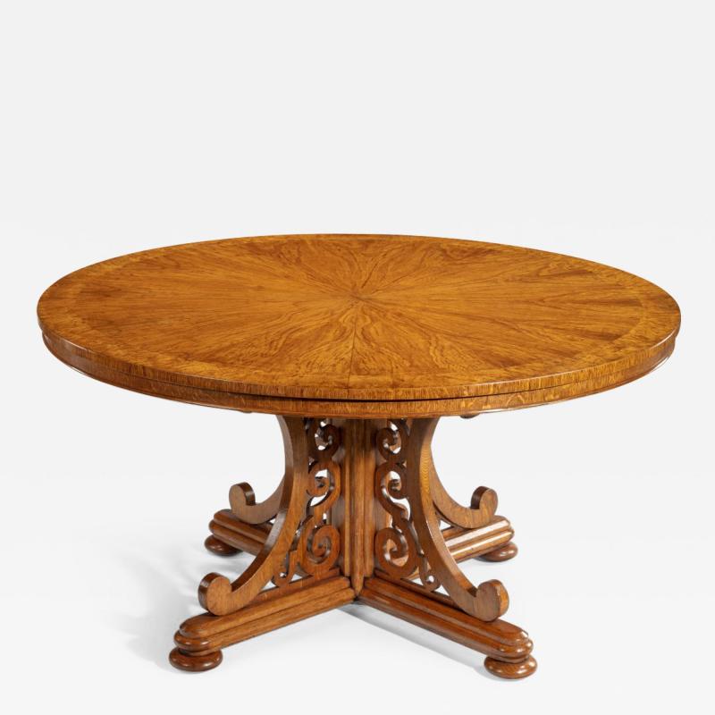 A fine Victorian pollard oak centre table in the manner of Bridgens
