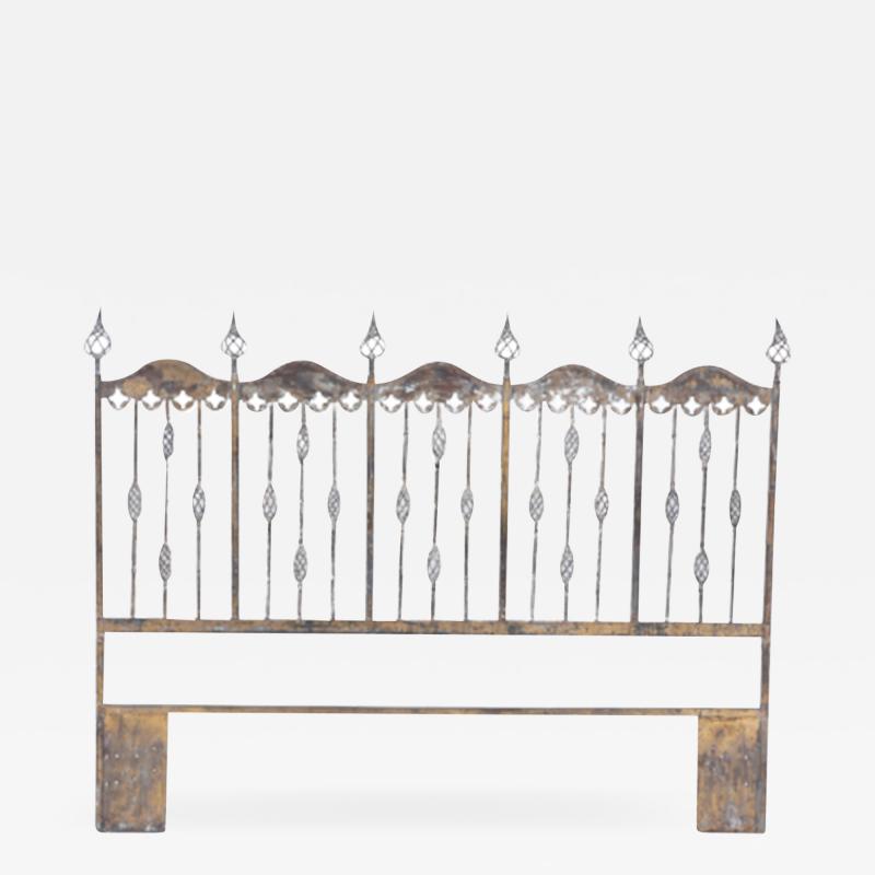 A gilt iron queen size Italian headboard Circa 1950