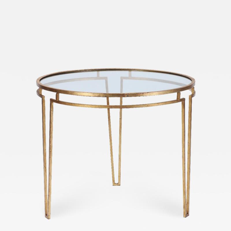 A gilt iron side table in the manner of J Royere circa 1950 