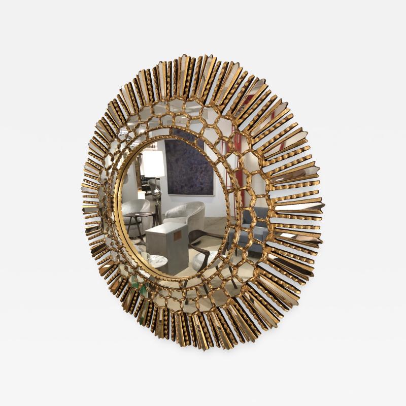 A gilt wood Starburst mirror