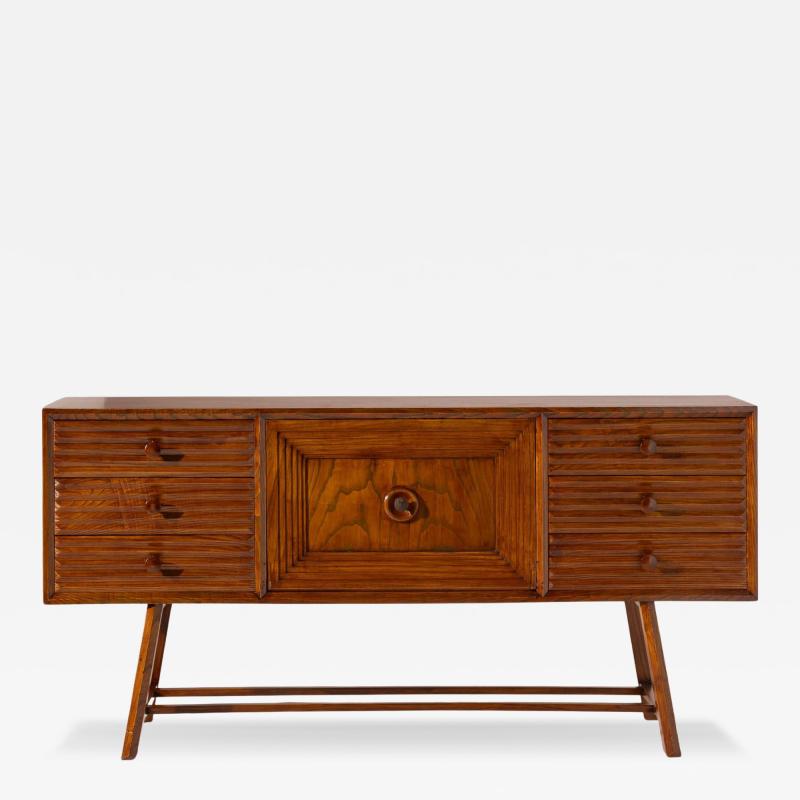 A grissinato sideboard in chestnut wood Italy late 1940s
