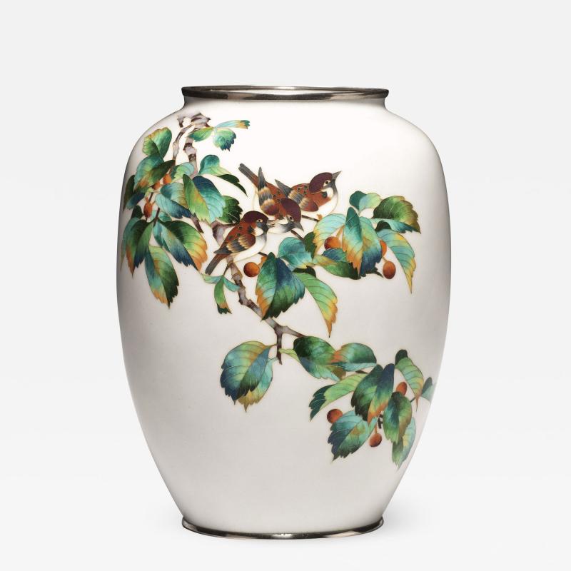 A large Japanese cloisonne vase