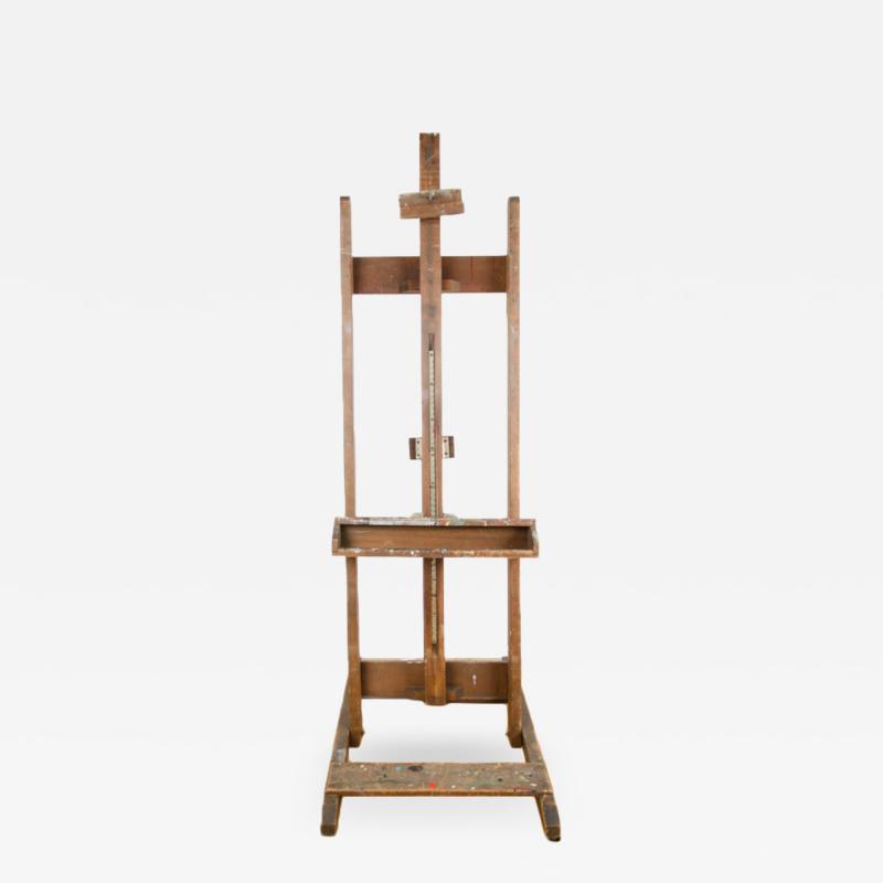 A large adjustable antique artist easel from France