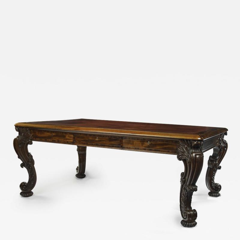 A large late Regency mahogany partner s library table attributed to Gillows