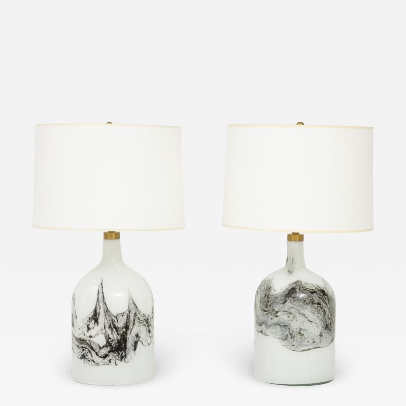 A large pair of Holmegaard lamps Designed by Michael Bang