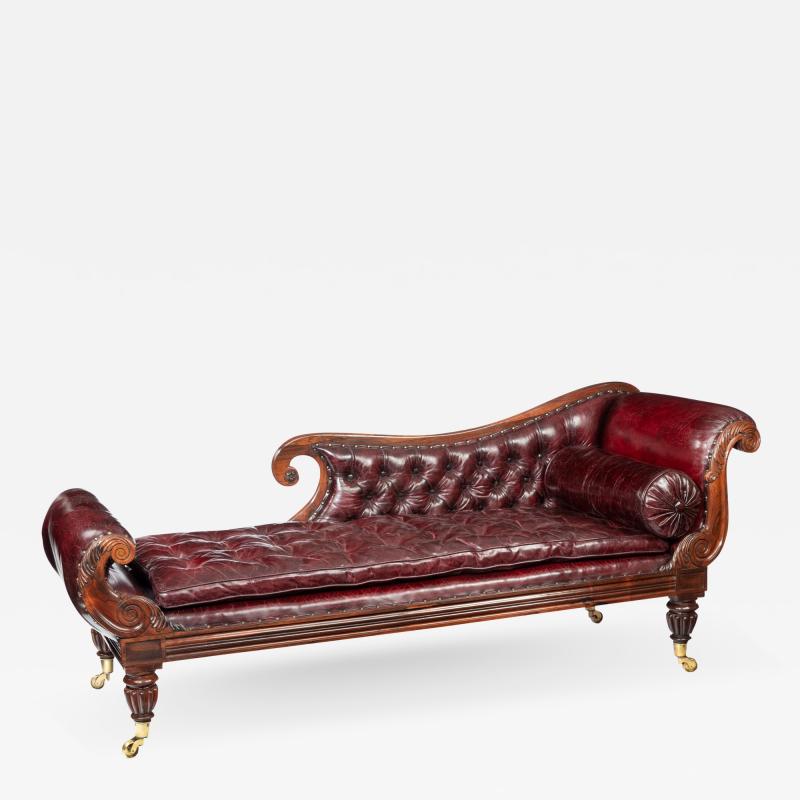 A late Regency rosewood chaise longue