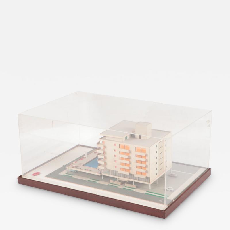 A mid century modern Architectural Model of an Atlantic City hotel circa 1960 