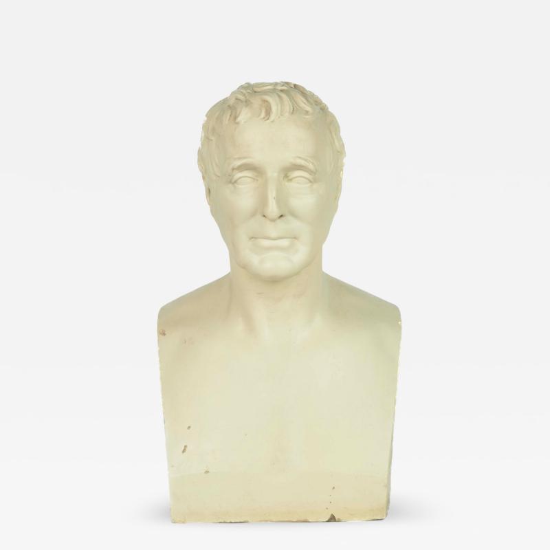 A painted plaster herm bust of the Duke of Wellington by George Gammon Adams