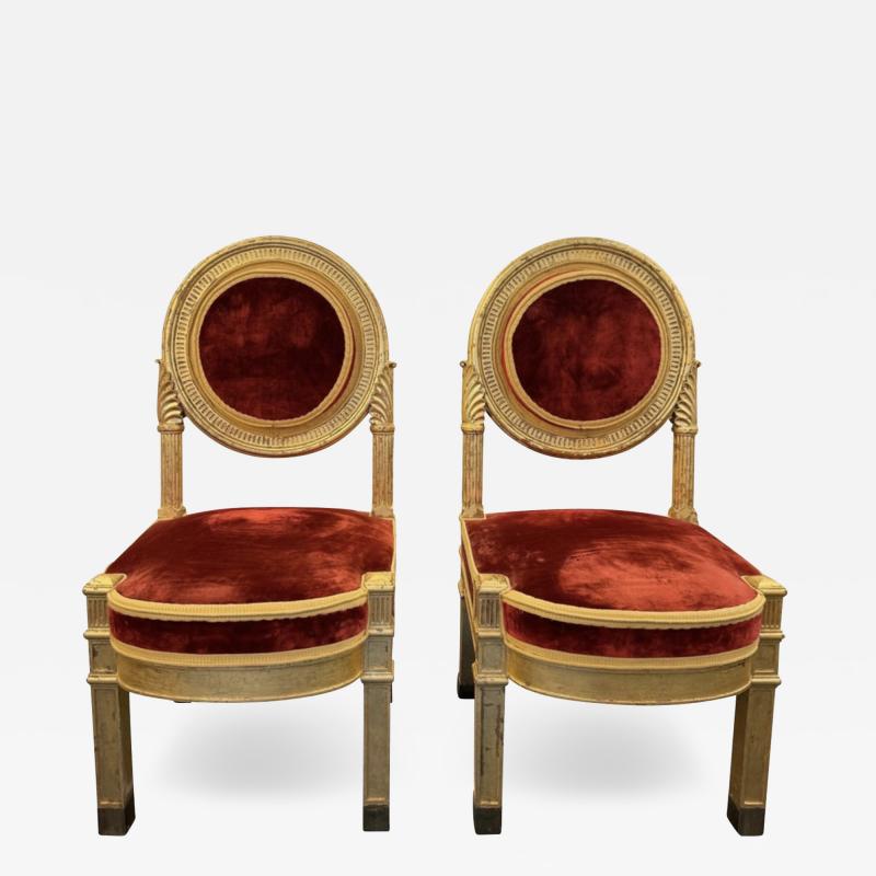 A pair of 19th Century Italian giltwood side chairs