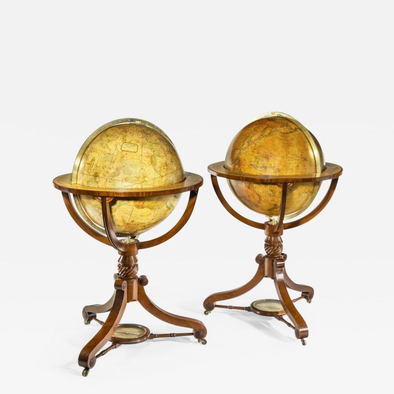 A pair of 20 inch floor globes by Newton and Sons