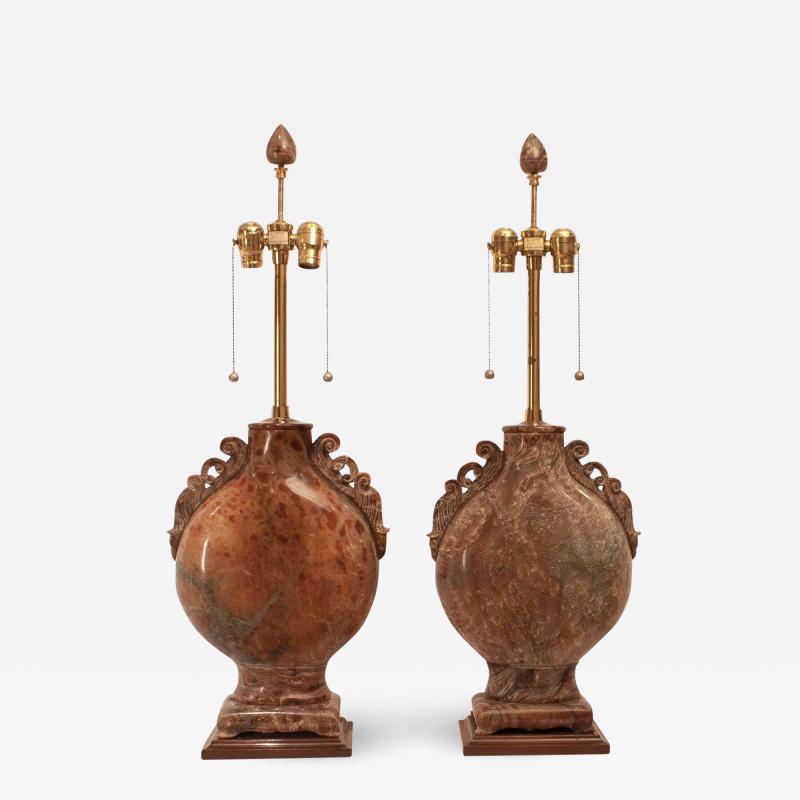 A pair of Alabaster Marbro lamps circa 1950