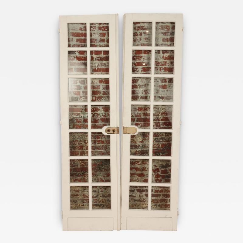 A pair of French painted doors circa 1900 