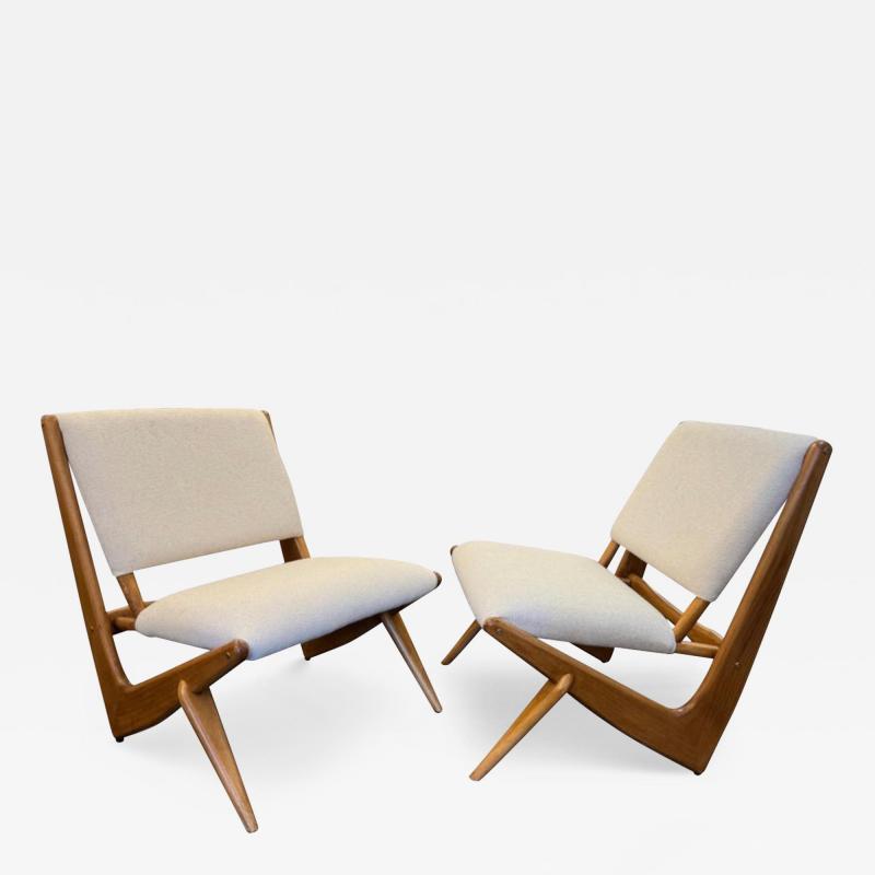 A pair of Italian boomerang side chairs