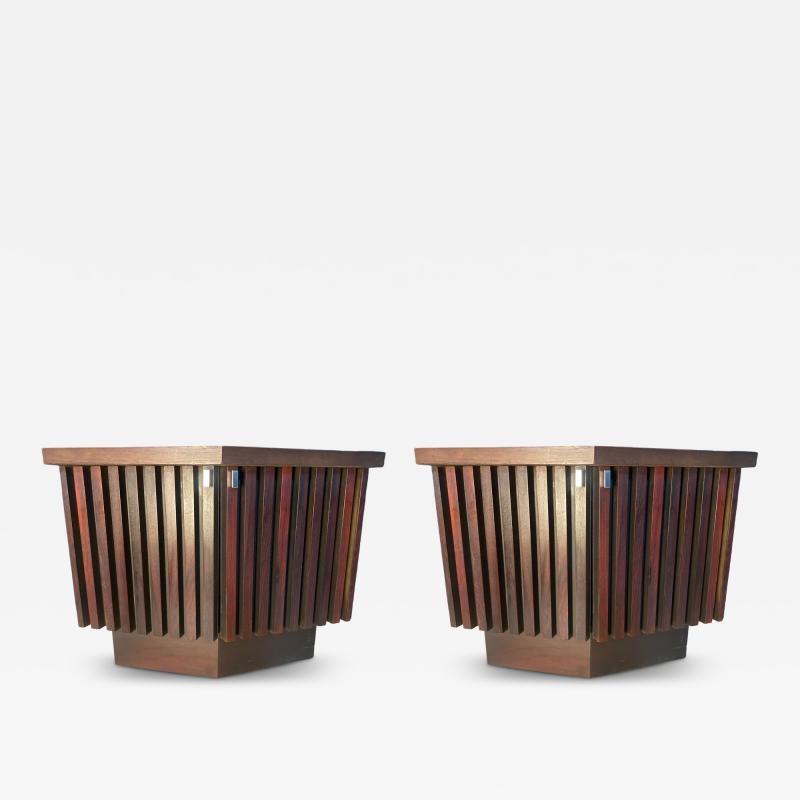 A pair of Lane Tower Suite Nightstands designed by Dave Parmalee 1970s