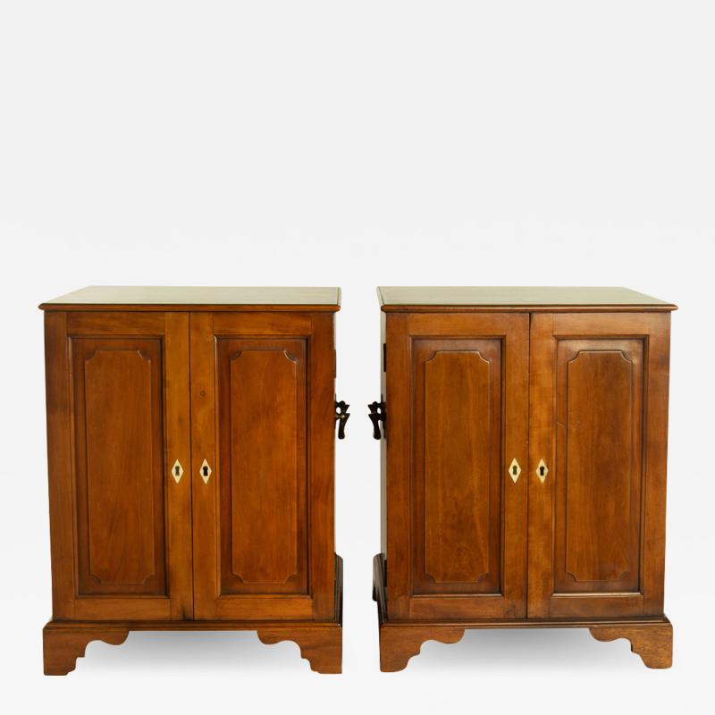 A pair of satinwood Anglo Chinese collector s table cabinets