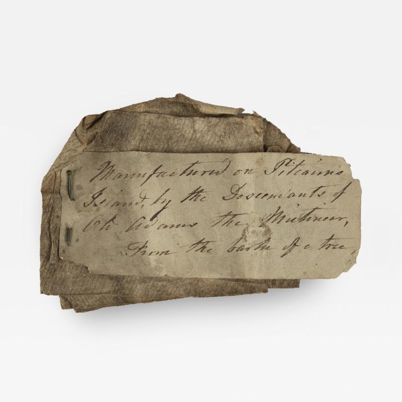 A relic from the family of Bounty Mutineer John Adams documented Bark Cloth