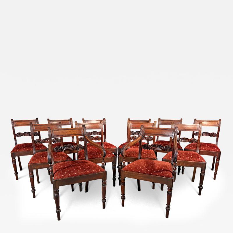 A set of 12 Regency Mahogany Dining Chairs
