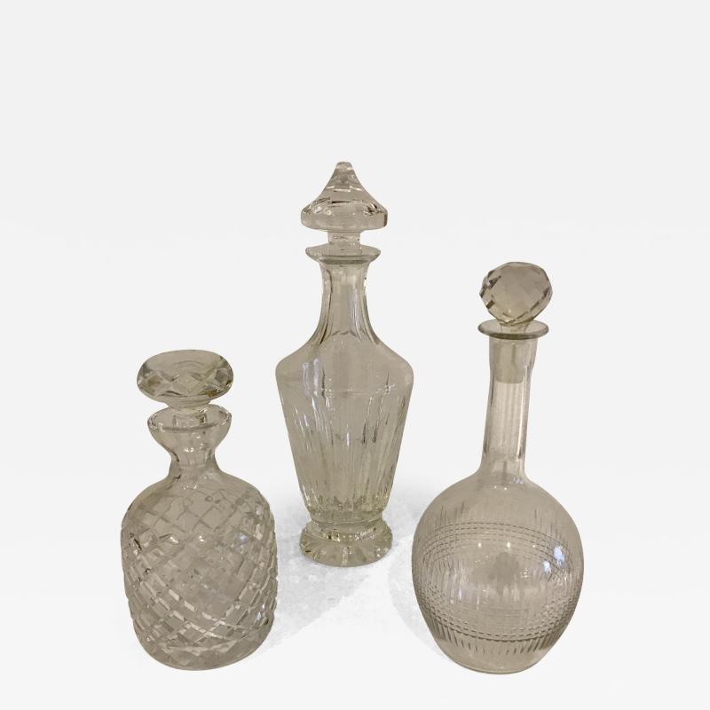 A set of 3 cut crystal decanters or available individually 