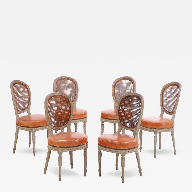 A set of 6 Louis XVI style side chairs C 1900 