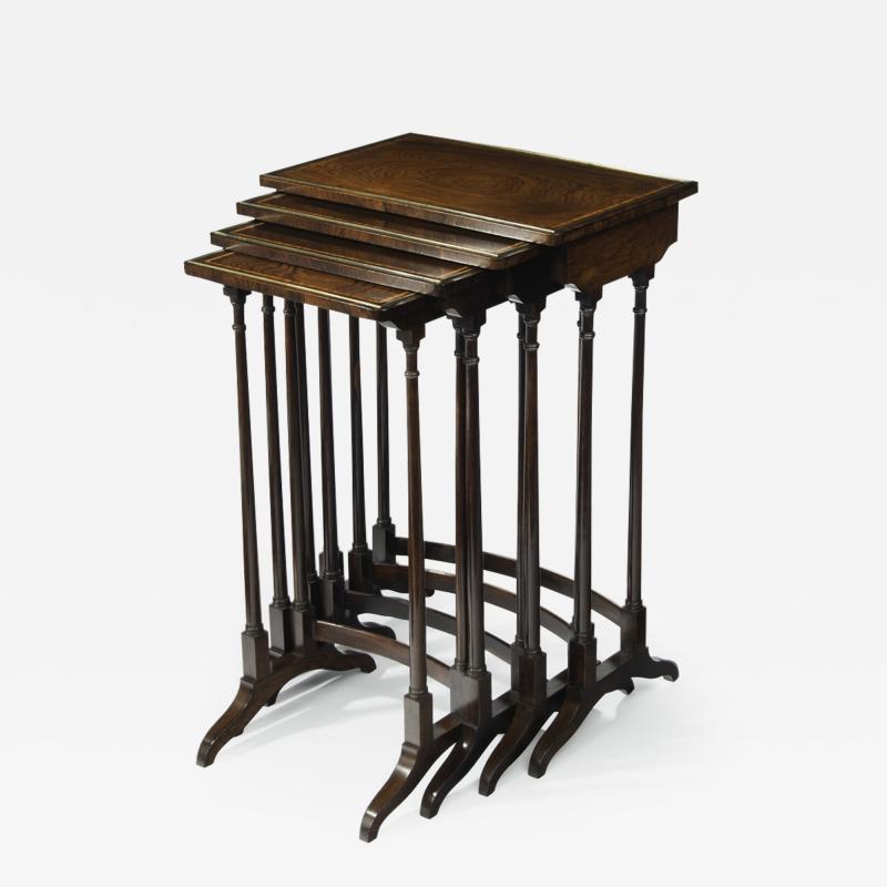 A set of Regency rosewood Quartetto tables attributed to Gillows