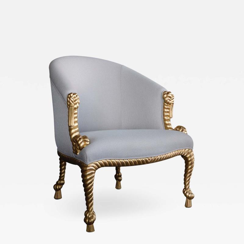 A shapely French Napoleon III style gilt wood bergere