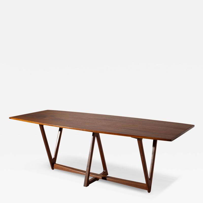 A solid teak Italian mid century dining table 1950s