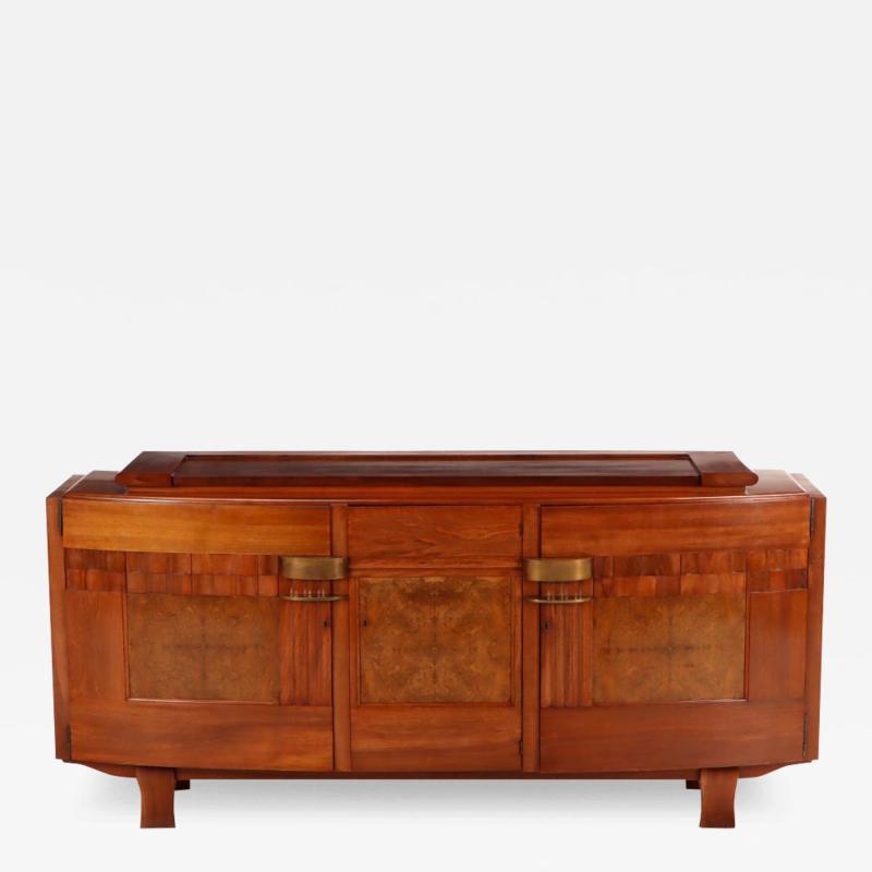 A stunning French Art Deco mahogany and burl walnut sideboard C 1940 