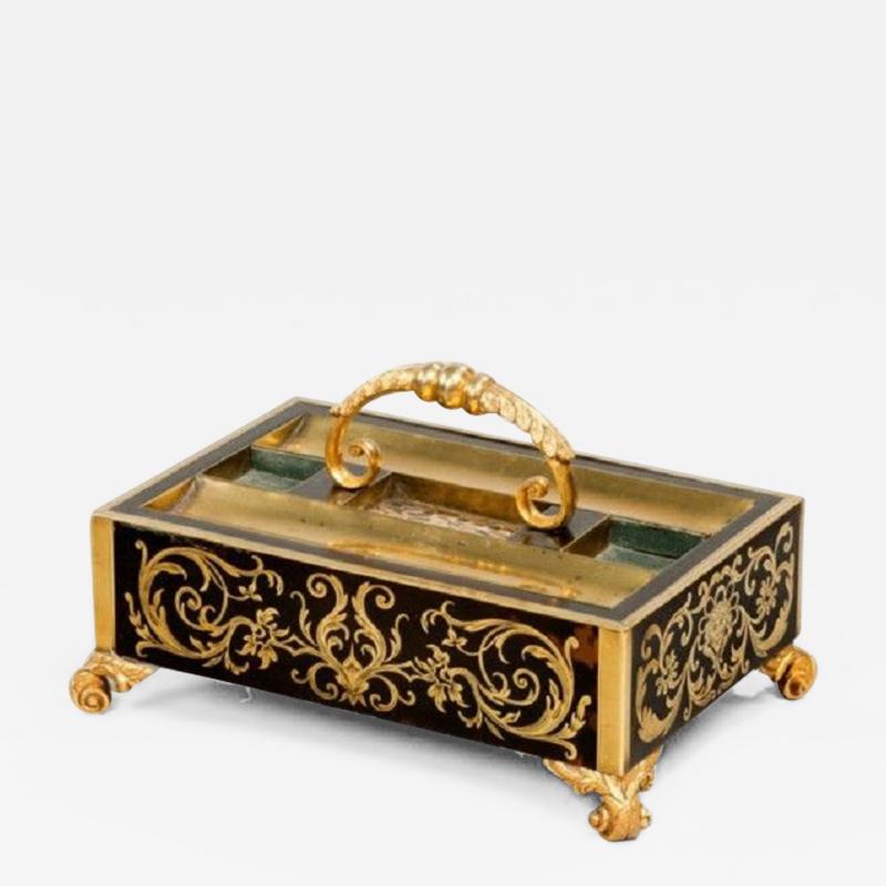 A stunning antique Regency boulle work desk tray