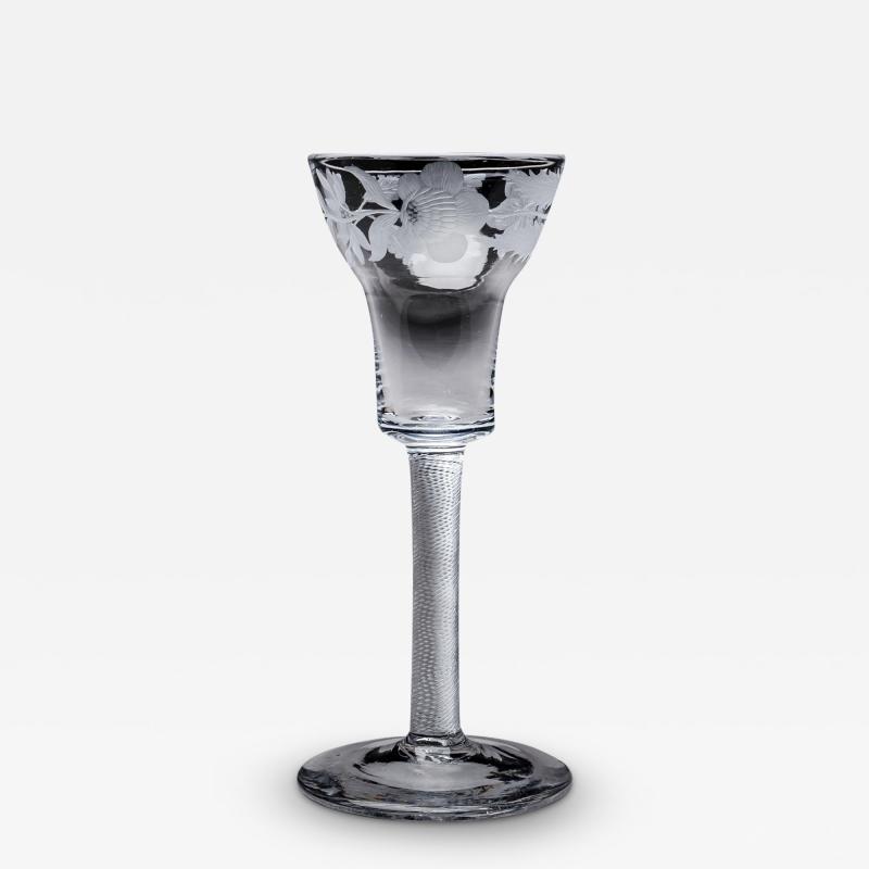 AIR TWIST ENGRAVED WITH JACOBITE FLOWERS