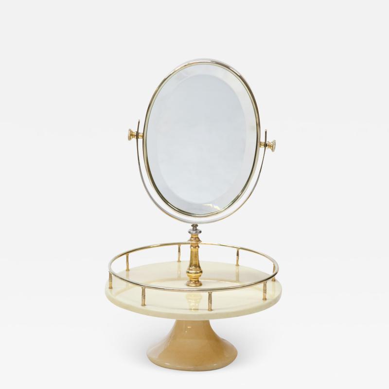 ALDO TURA MODERNIST PARCHMENT TABLE MIRROR