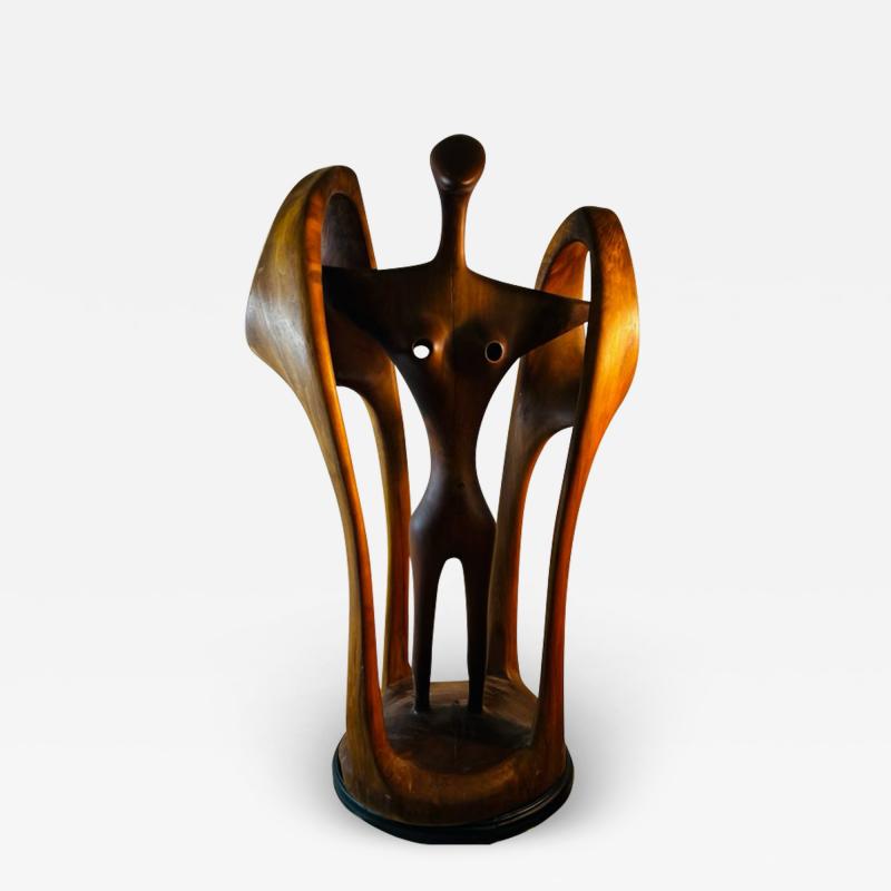 AMAZING MODERNIST ABSTRACT NUDE WOODEN SCULPTURE