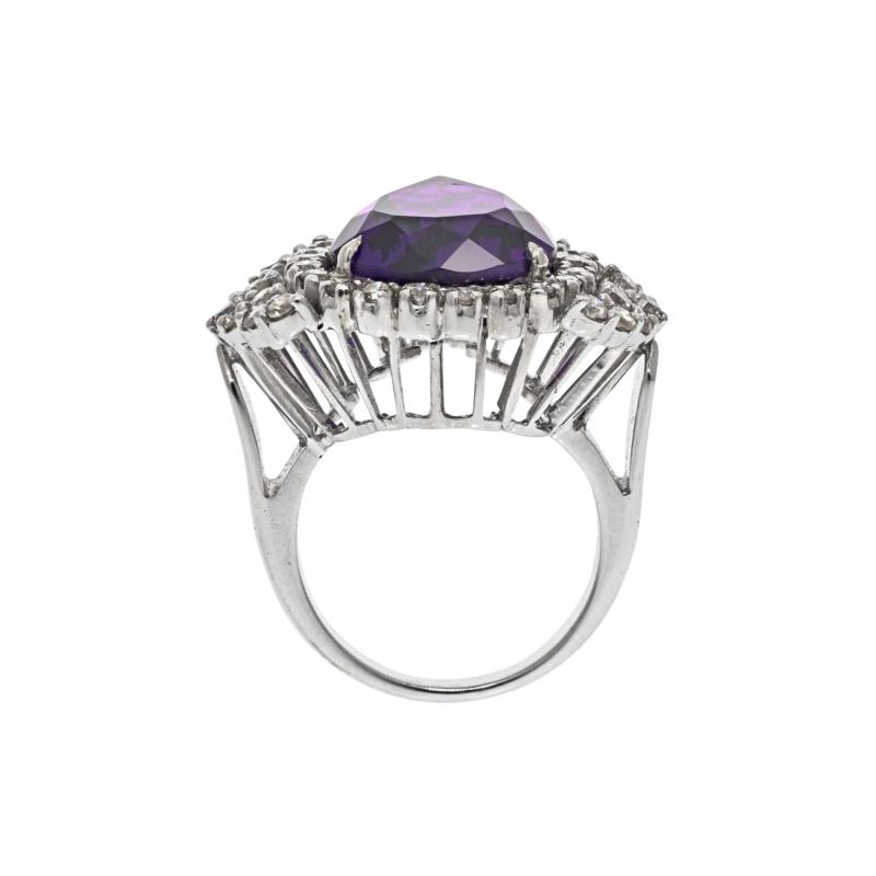 AMETHYST AND DIAMOND COCKTAIL RING