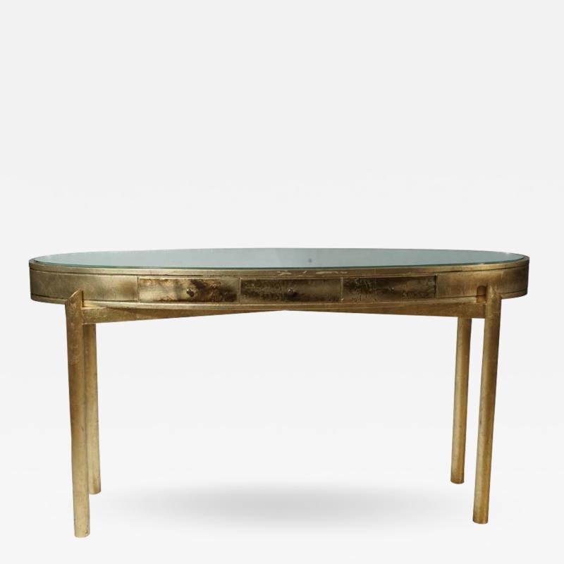 AN ELEGANT GOLD LEAF FINISHED CONSOLE