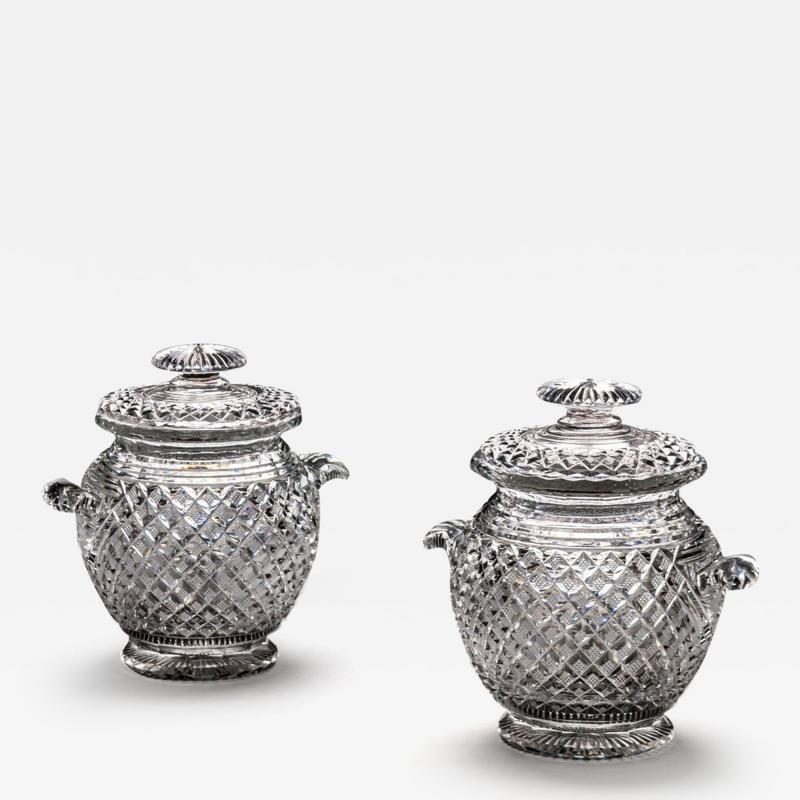 AN EXCEPTIONAL PAIR OF REGENCY CUT GLASS ICE BUCKETS