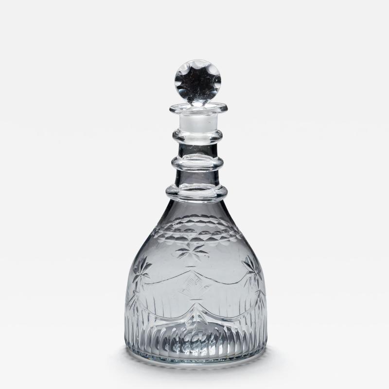 AN IRISH CUT GLASS DECANTER