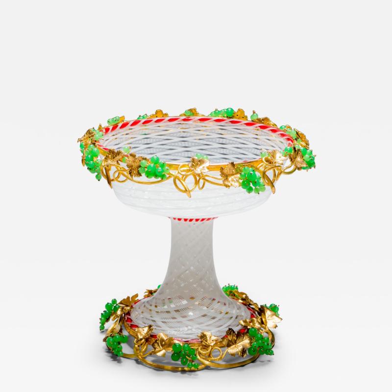 AN ORMOLU MOUNTED ST LOUIS LATACINO COMPORT