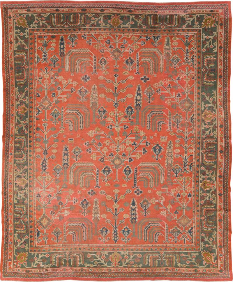 ANTIQUE TURKISH OUSHAK ROOM SIZE CARPET