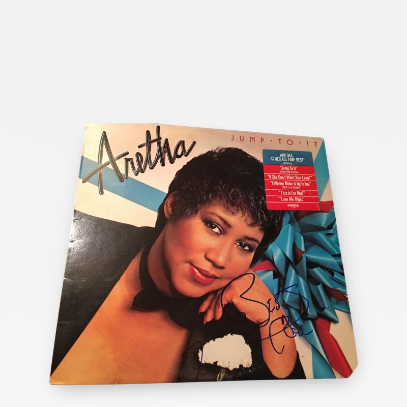ARETHA FRANKLIN JUMP TO IT AUTOGRAPHED ALBUM COVER