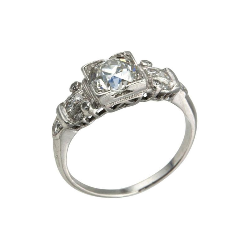 ART DECO 1 14 CARAT DIAMOND PLATINUM ENGAGEMENT RING