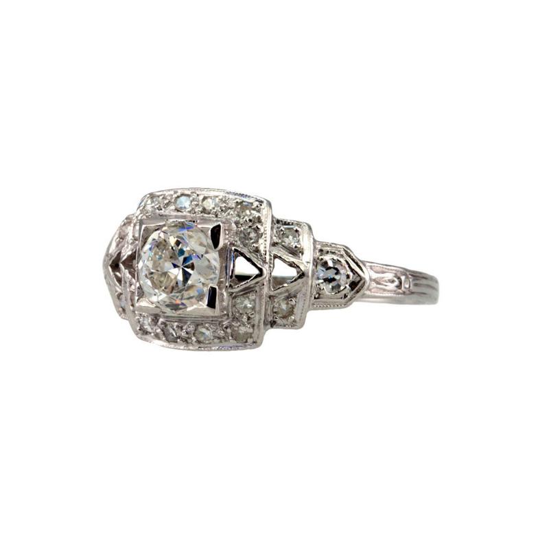 ART DECO DIAMOND 65CT RING