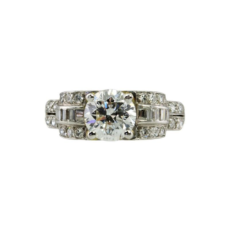 ART DECO DIAMOND PLATINUM RING